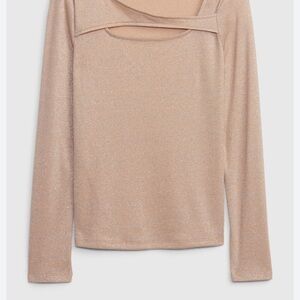 Gap Metallic Rib Crossover Cutout Top - Size XS